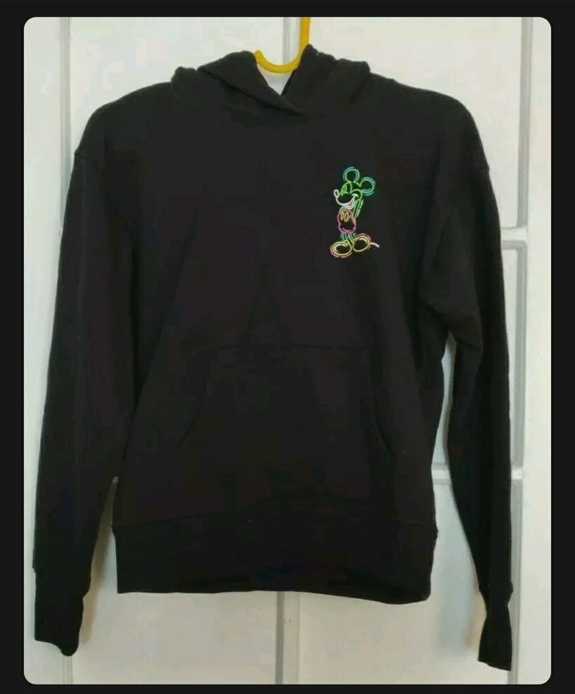 UNIQLO Mickey Mouse Black Neon Hoodie in XS